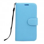Wholesale Samsung Galaxy S6 Classic Flip Leather Wallet Case with Strap (Blue)